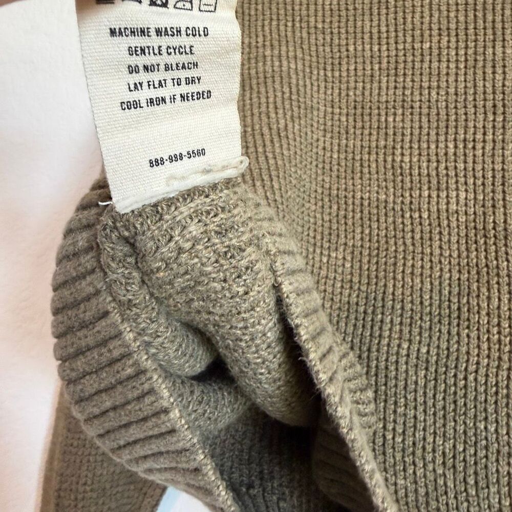 Buck Mason Olive Green Seafarer Shrunken Crew Neck Pullover Sweater Women's XS - Picture 7 of 7